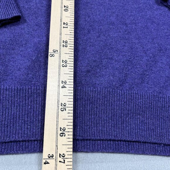Saks Fifth Avenue Sweater Mens Large Purple Cashmere Crewneck Todd and Duncan - Picture 6 of 8